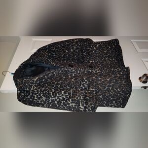 Leopard Print Fully Lined Peacoat XL